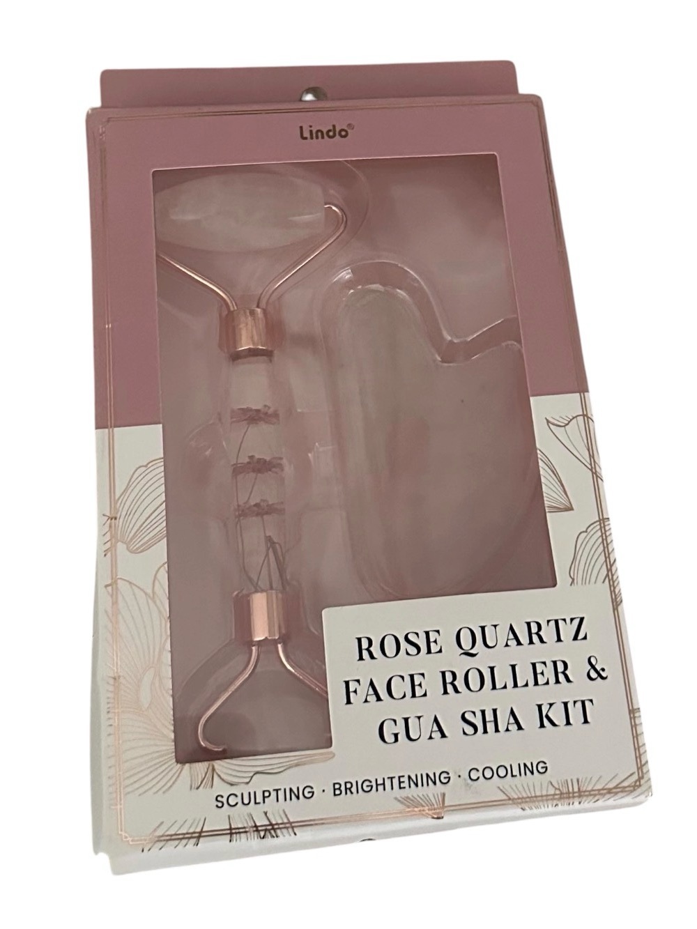 Rose Quartz Face Roller & Gua Sha Pink Kit